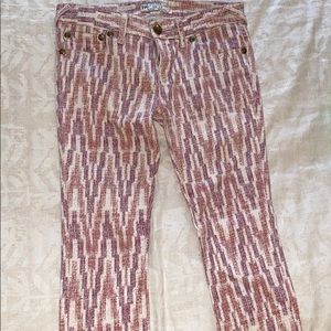 Free people printed jeans with zipper ankle